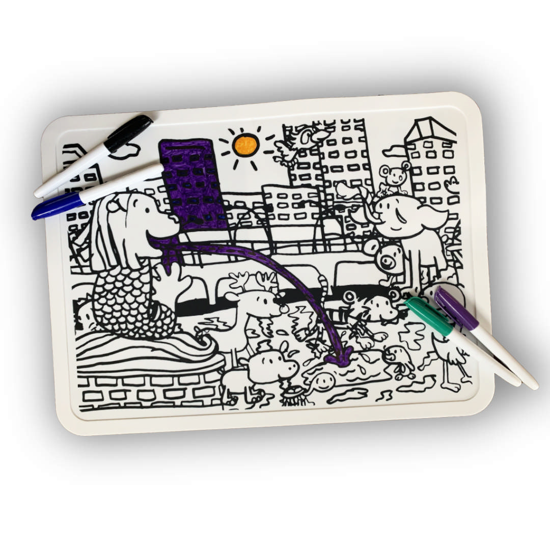 Silicone Mat Set of 2 - Animals in Merlion Park