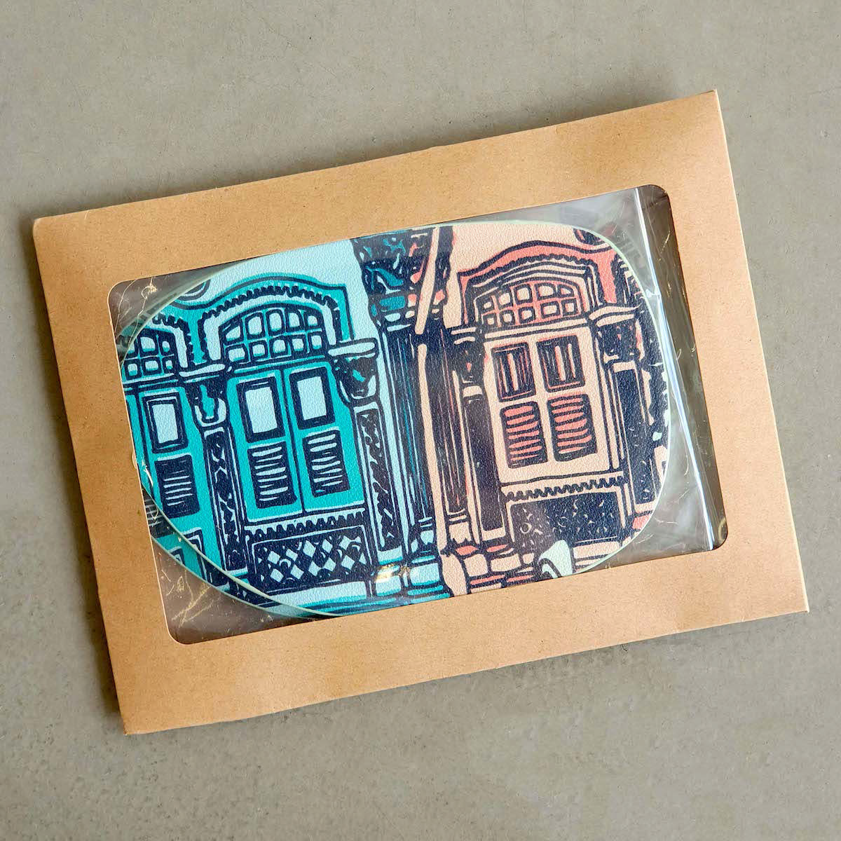 Coasters Set of 4 - Peranakan Houses